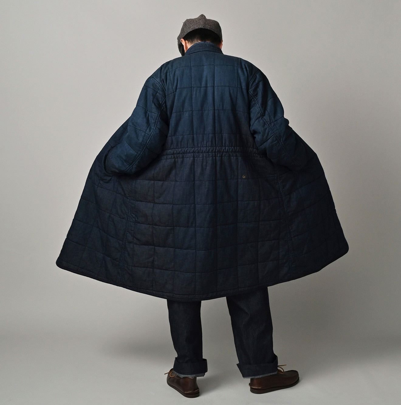 45R インディゴ キルティング コート 試着のみ Indigo 45-petit Denim 908 Quilt Coat Zyu | 45R Official Online