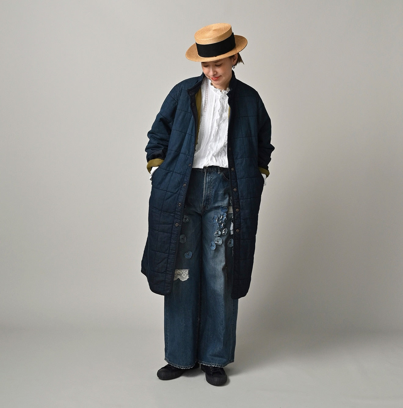 45R Indigo 45-petit Denim 908 Quilt Coat Zyu
