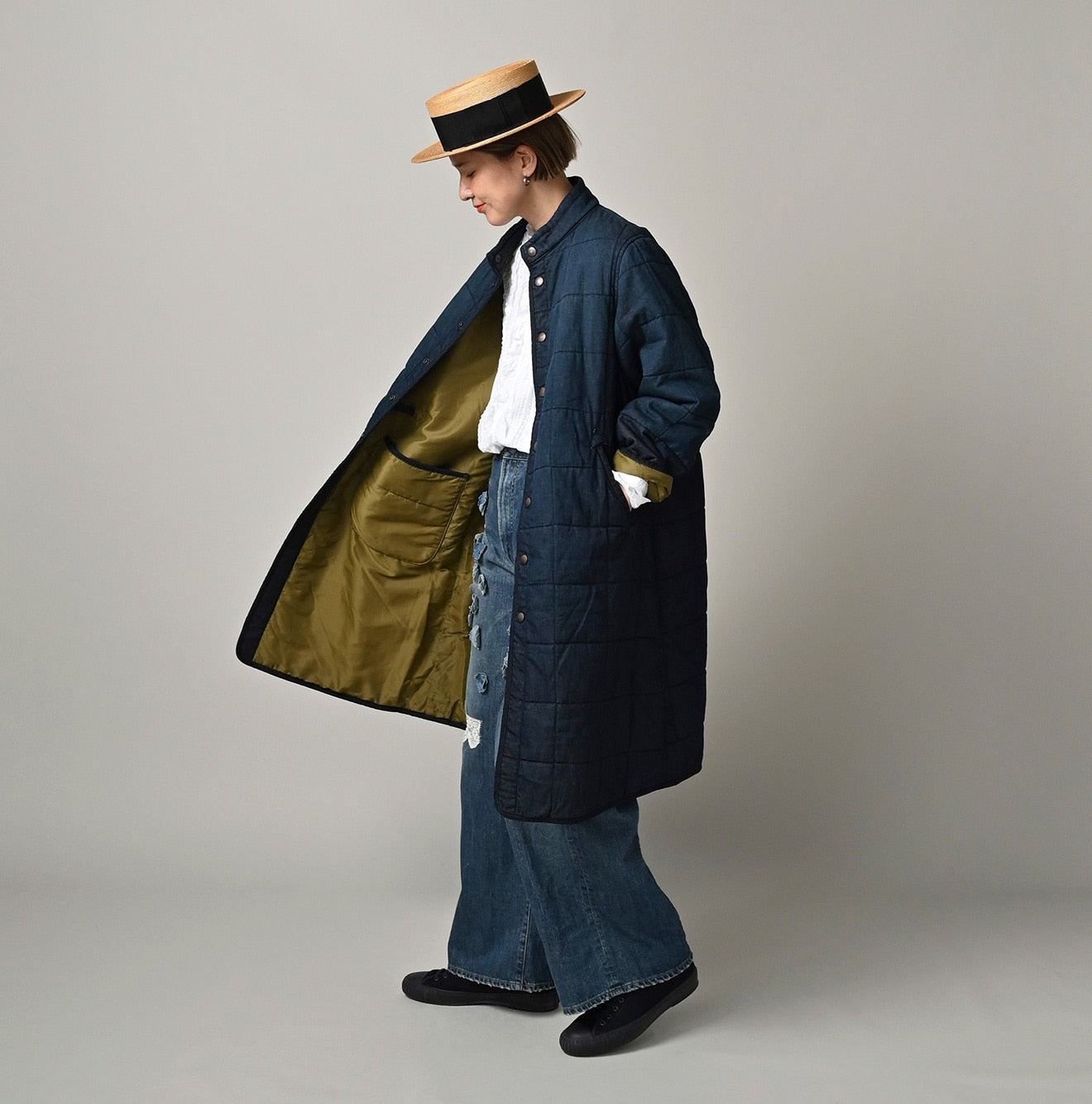 Indigo 45-petit Denim 908 Quilt Coat Zyu | 45R Official Online