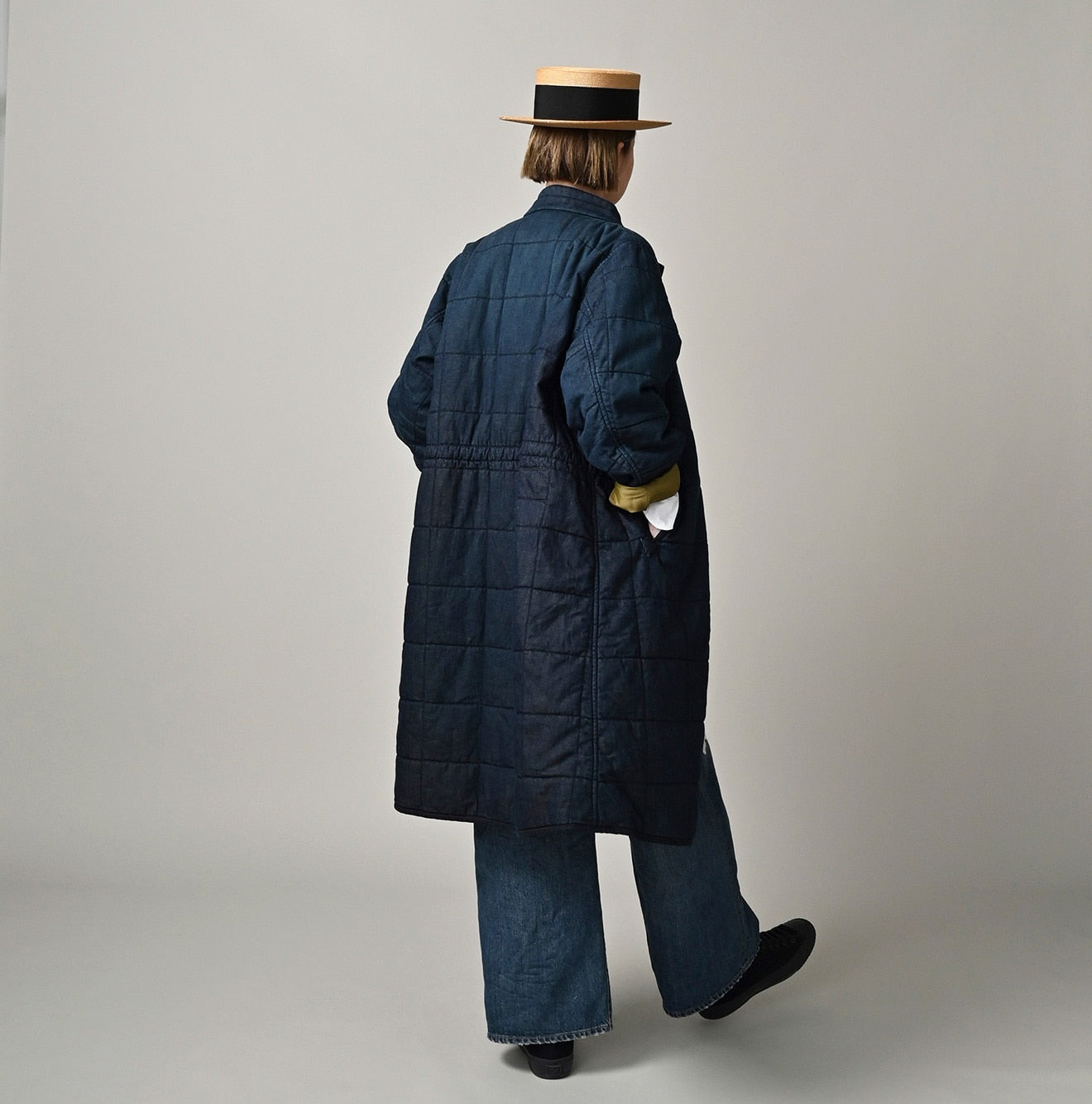45R ネイビー　コート Indigo 45-petit Denim 908 Quilt Coat Zyu | 45R Official Online