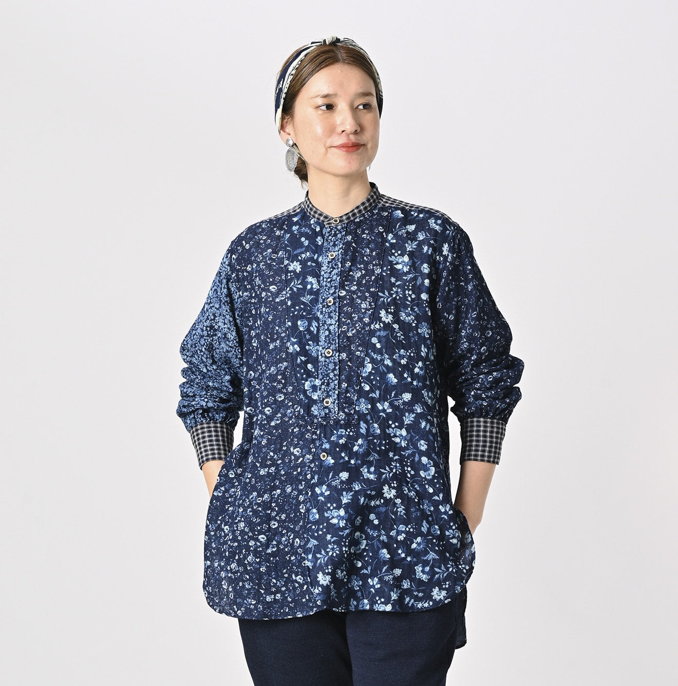 Indigo Bassen Mix 908 Double-woven Bigoogoo Shirt