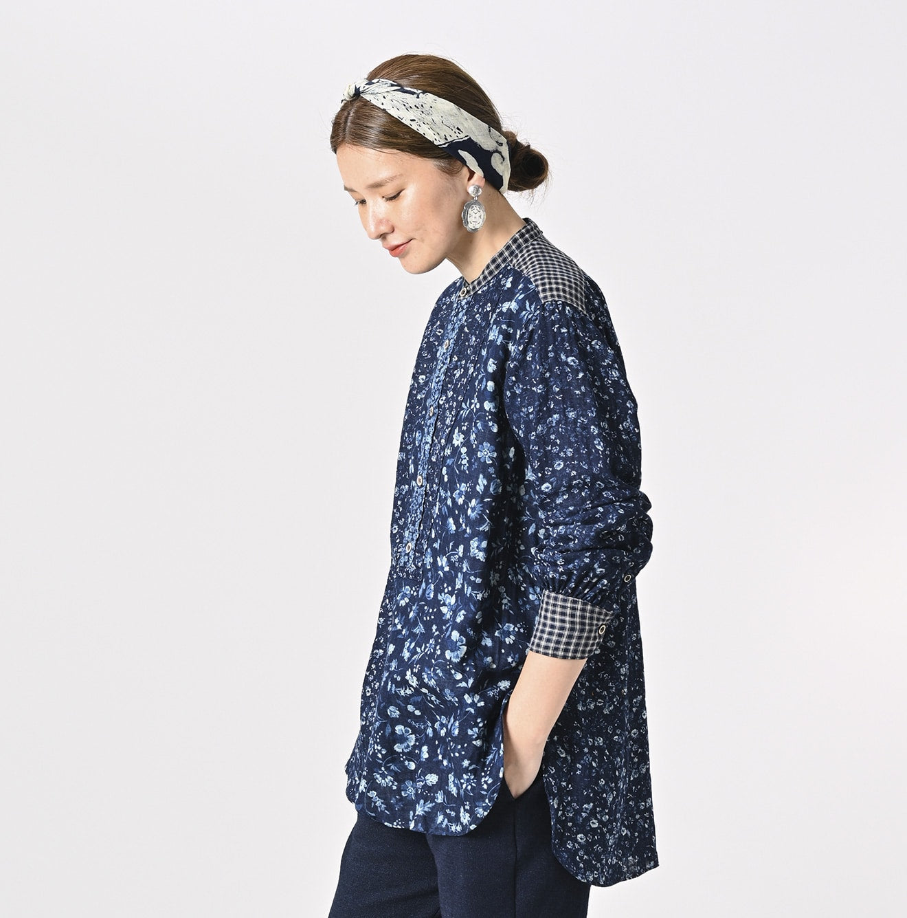 Indigo Bassen Mix 908 Double-woven Bigoogoo Shirt