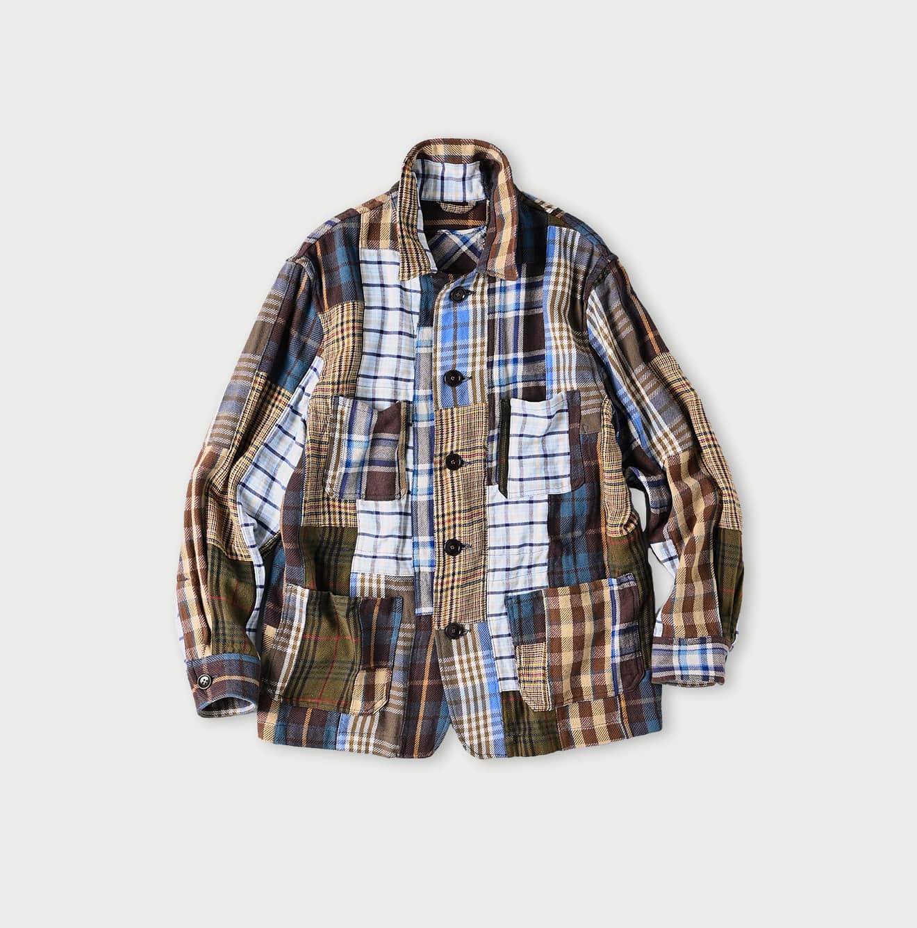 Flannel Patchwork 908 4-pocket Shirt - 45R by 45rpm studio