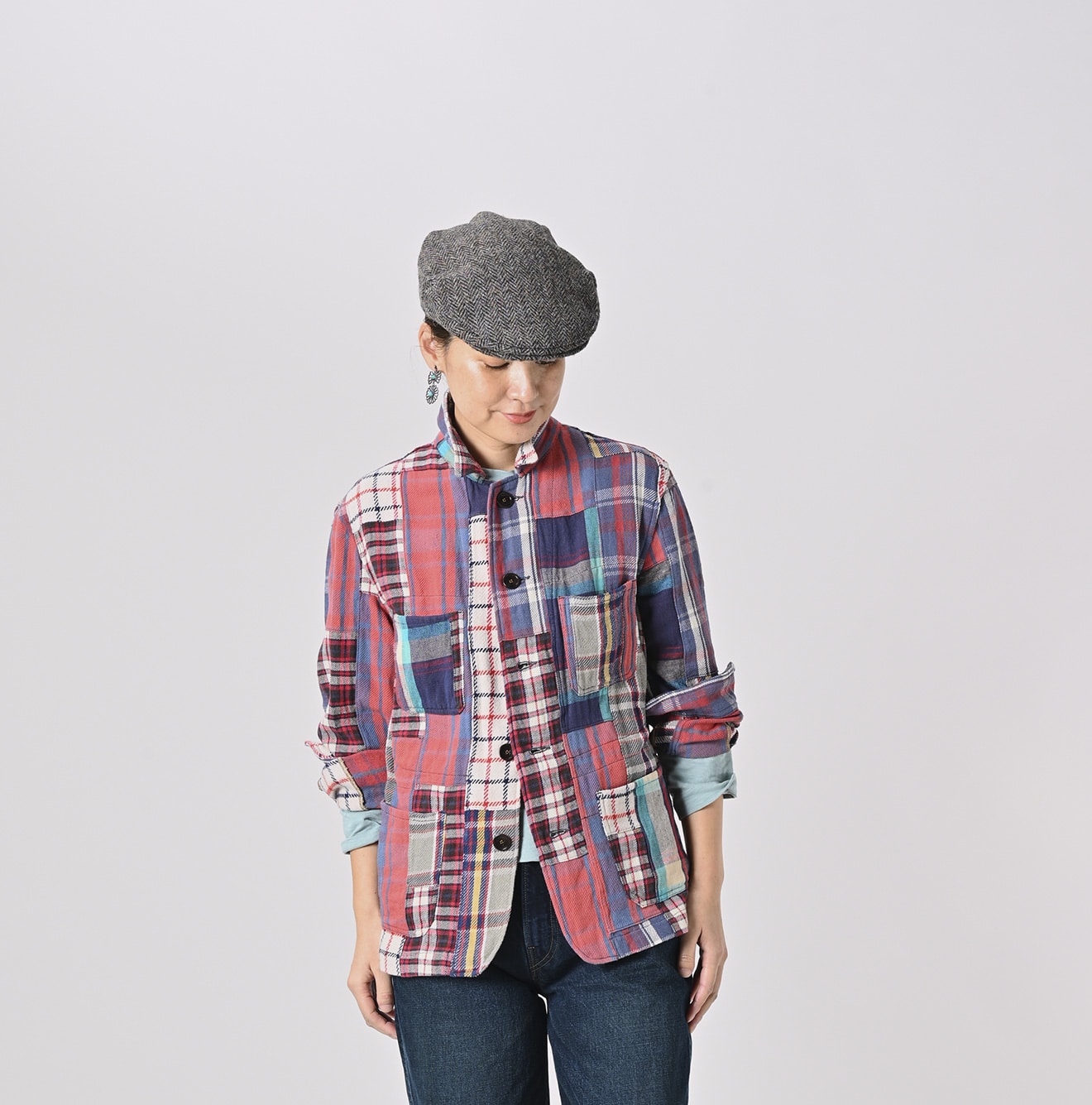 Flannel Patchwork 908 4-pocket Shirt - 45R by 45rpm studio