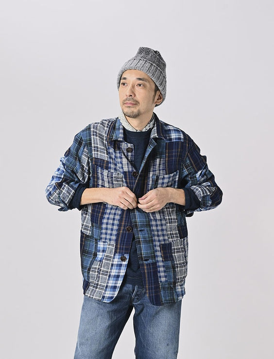 Ai Indigo Flannel Patchwork 908 4pocket Shirt (Size 4)