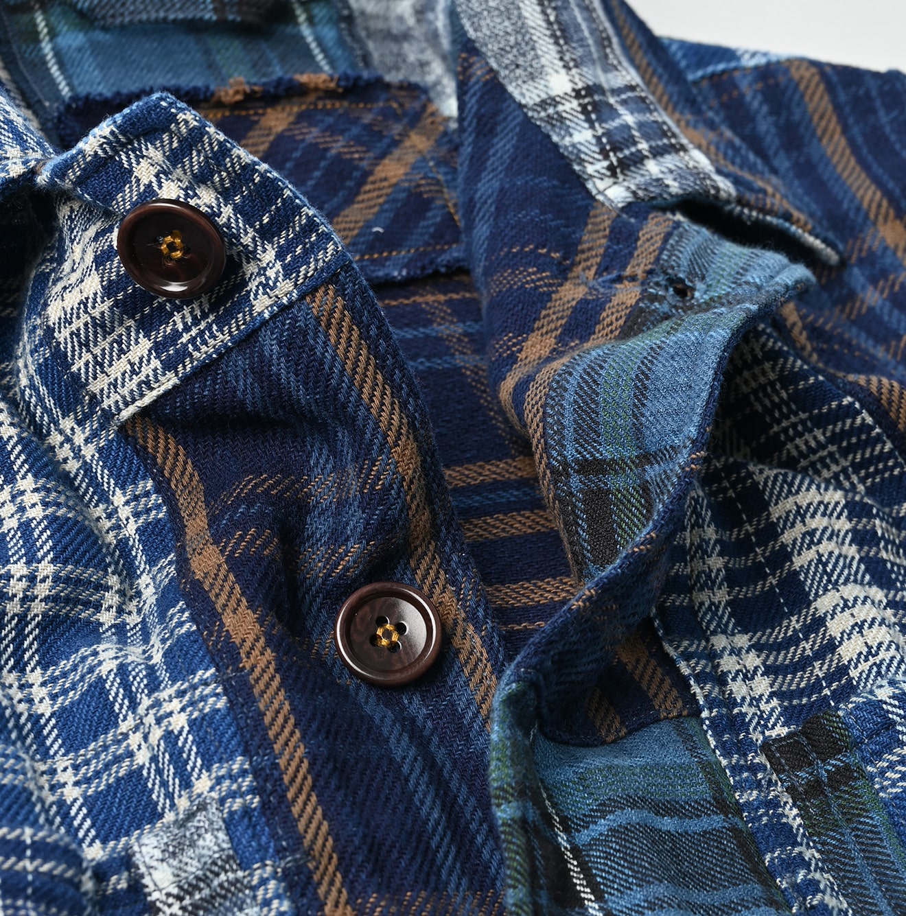 Ai Indigo Flannel Patchwork 908 4pocket Shirt (Size 4) - 45R by 45rpm studio