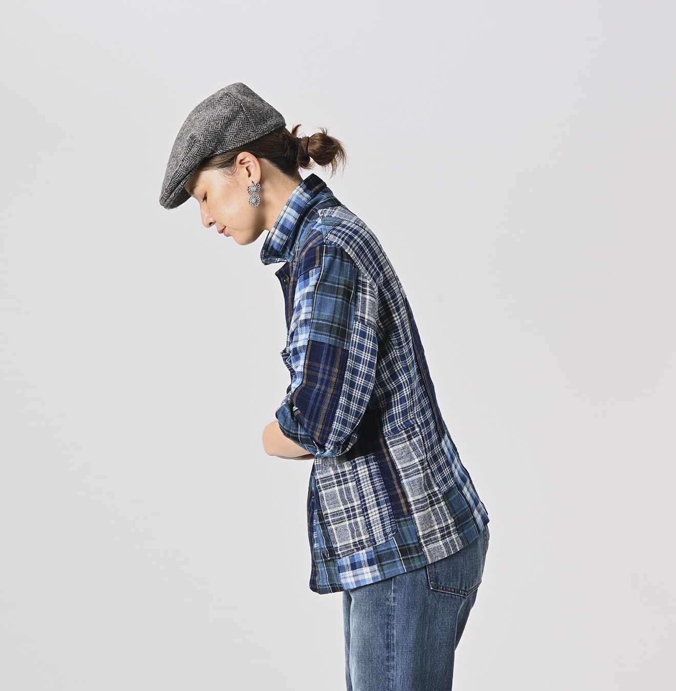 Ai Indigo Flannel Patchwork 908 4pocket Shirt (Size 4) - 45R by 45rpm studio