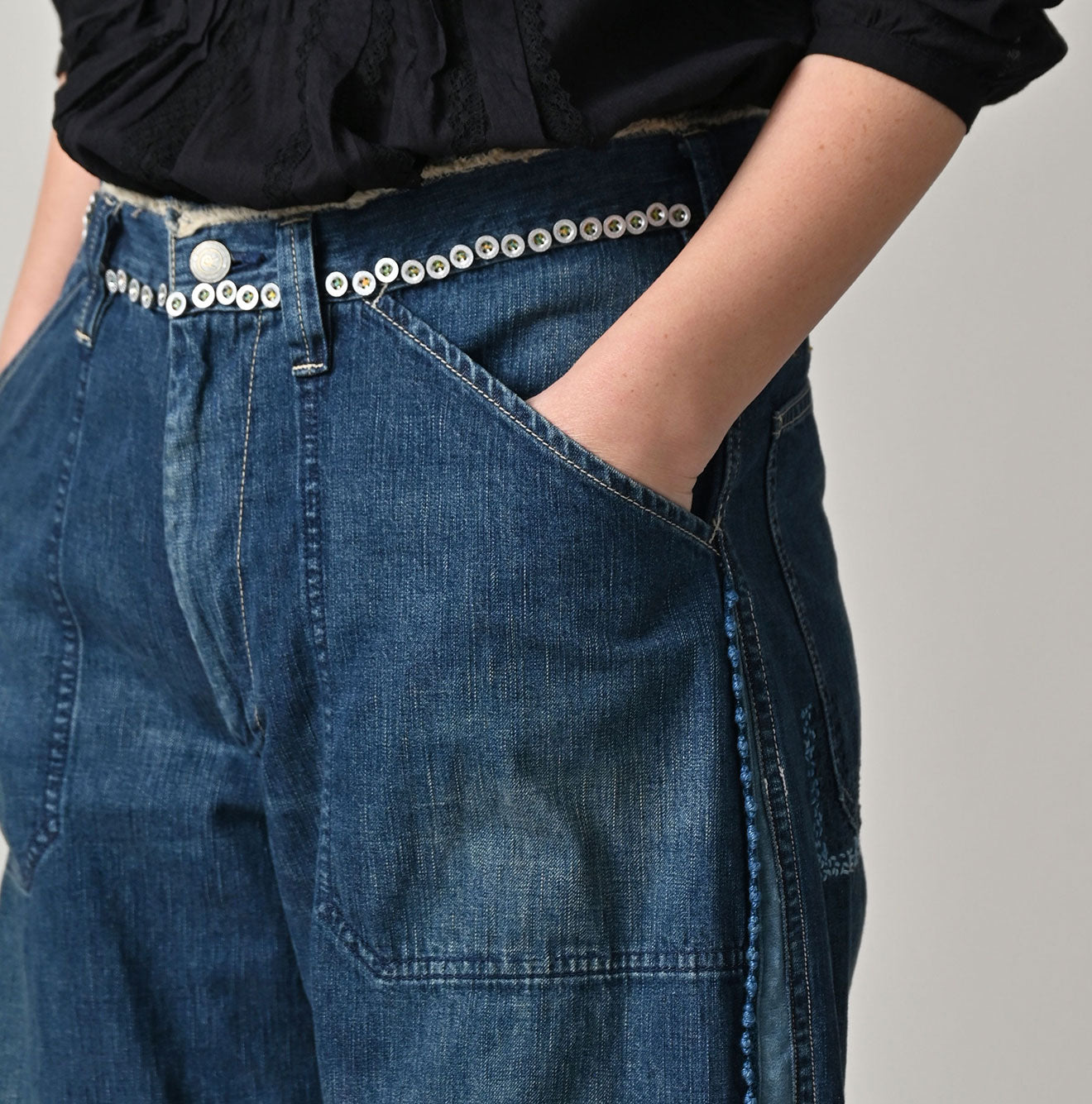 45R Mugihiko Denim 908 Appare Happy Sashiko Painter