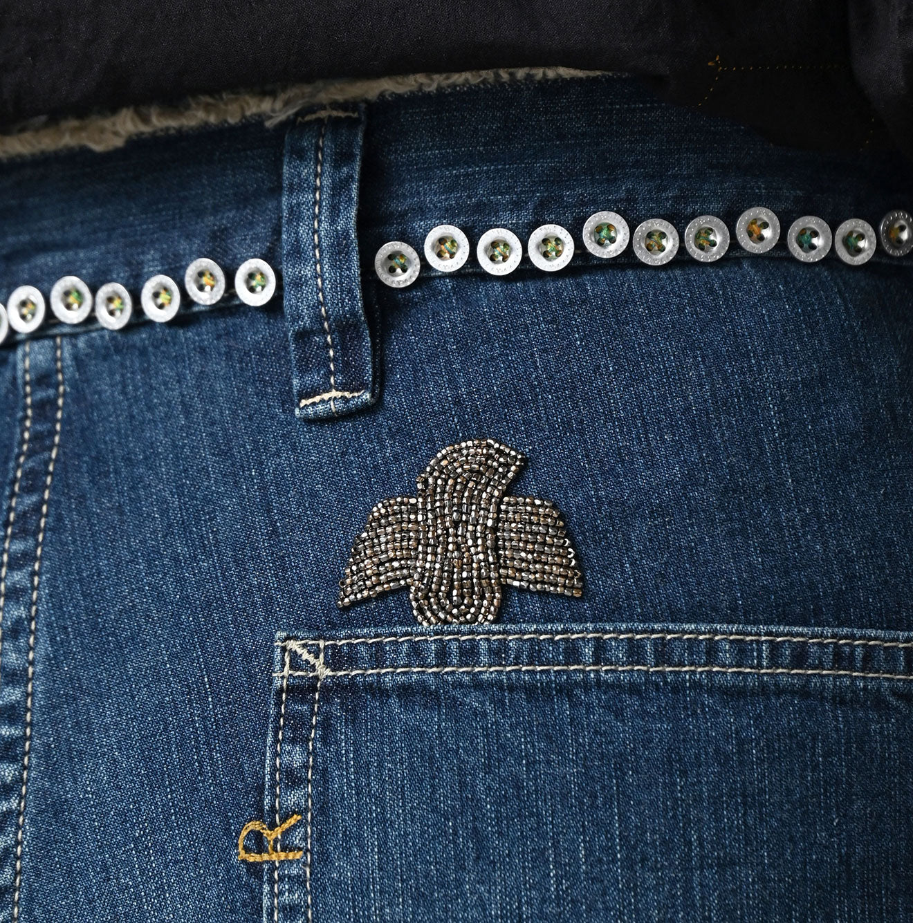 45R Mugihiko Denim 908 Appare Happy Sashiko Painter