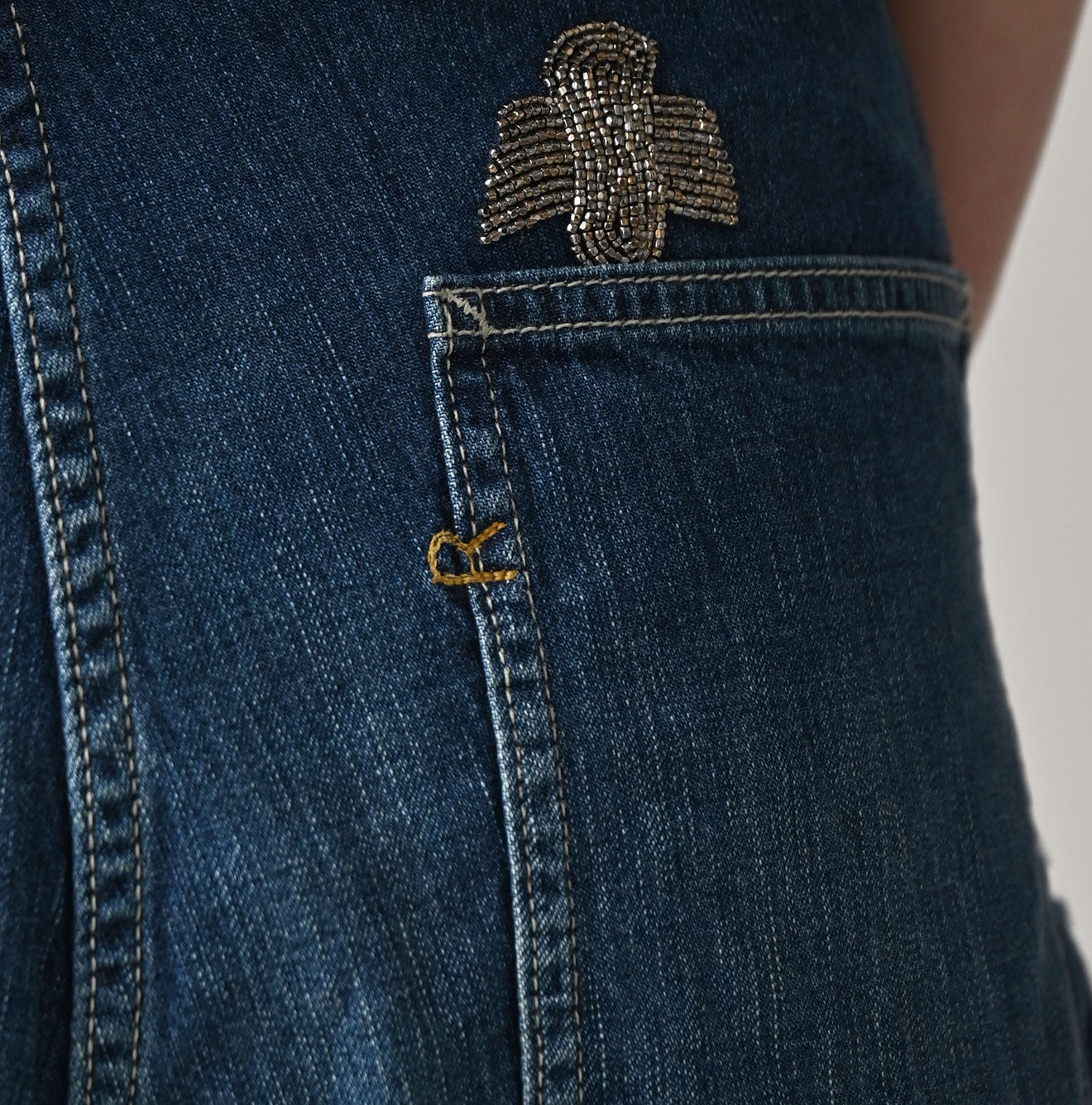 45R Mugihiko Denim 908 Appare Happy Sashiko Painter