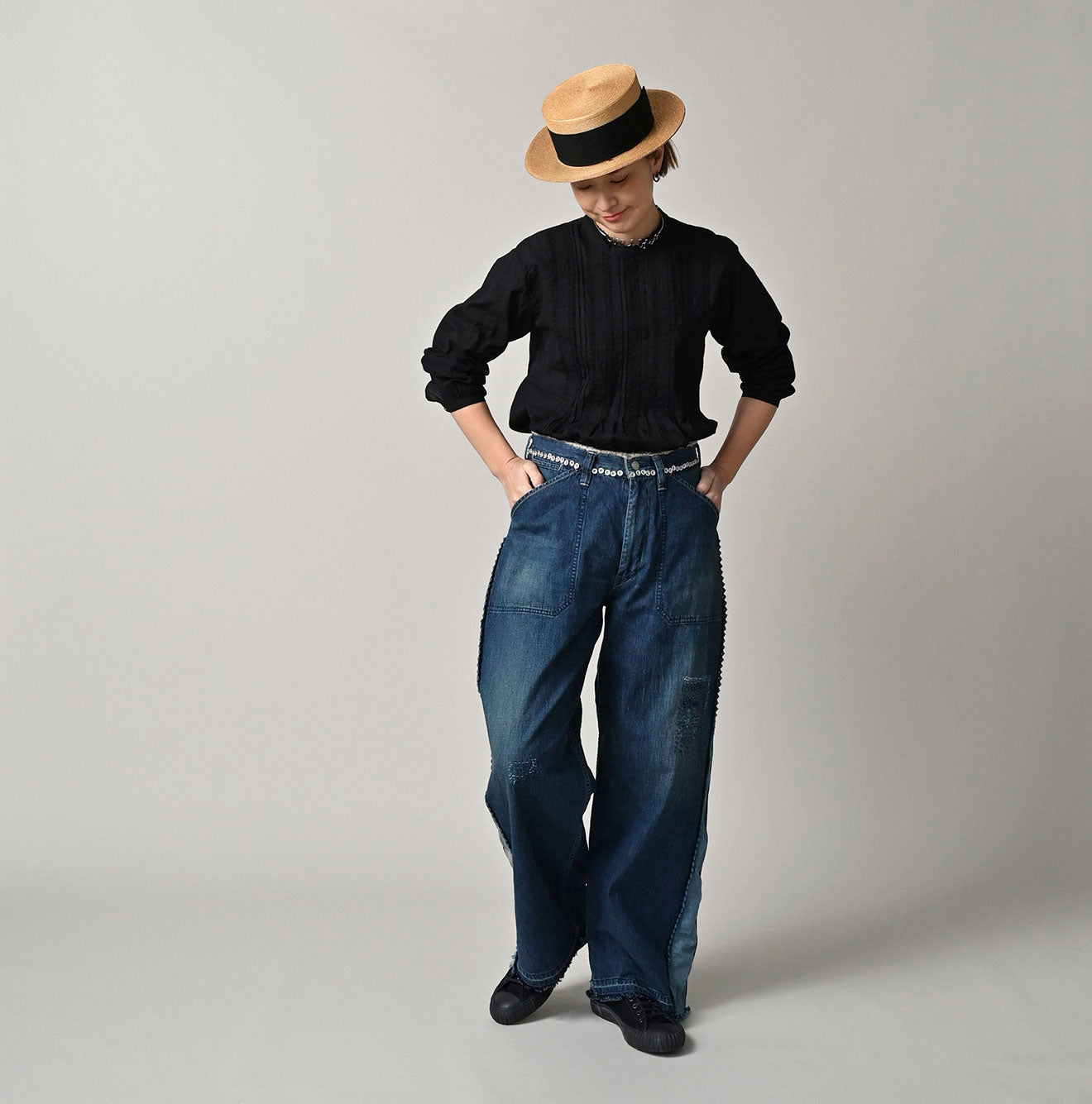 45R Mugihiko Denim 908 Appare Happy Sashiko Painter