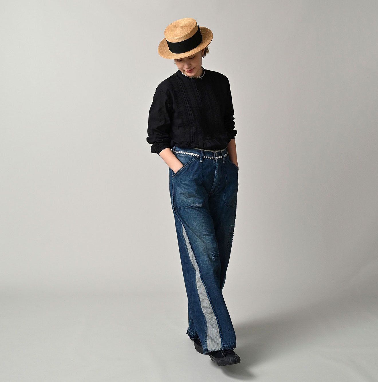 45R Mugihiko Denim 908 Appare Happy Sashiko Painter