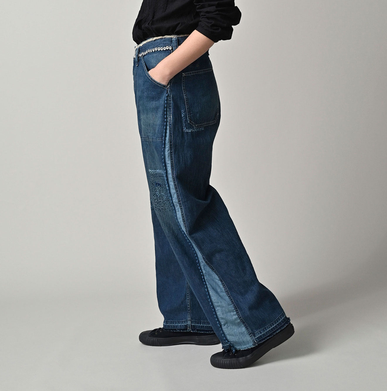 45R Mugihiko Denim 908 Appare Happy Sashiko Painter