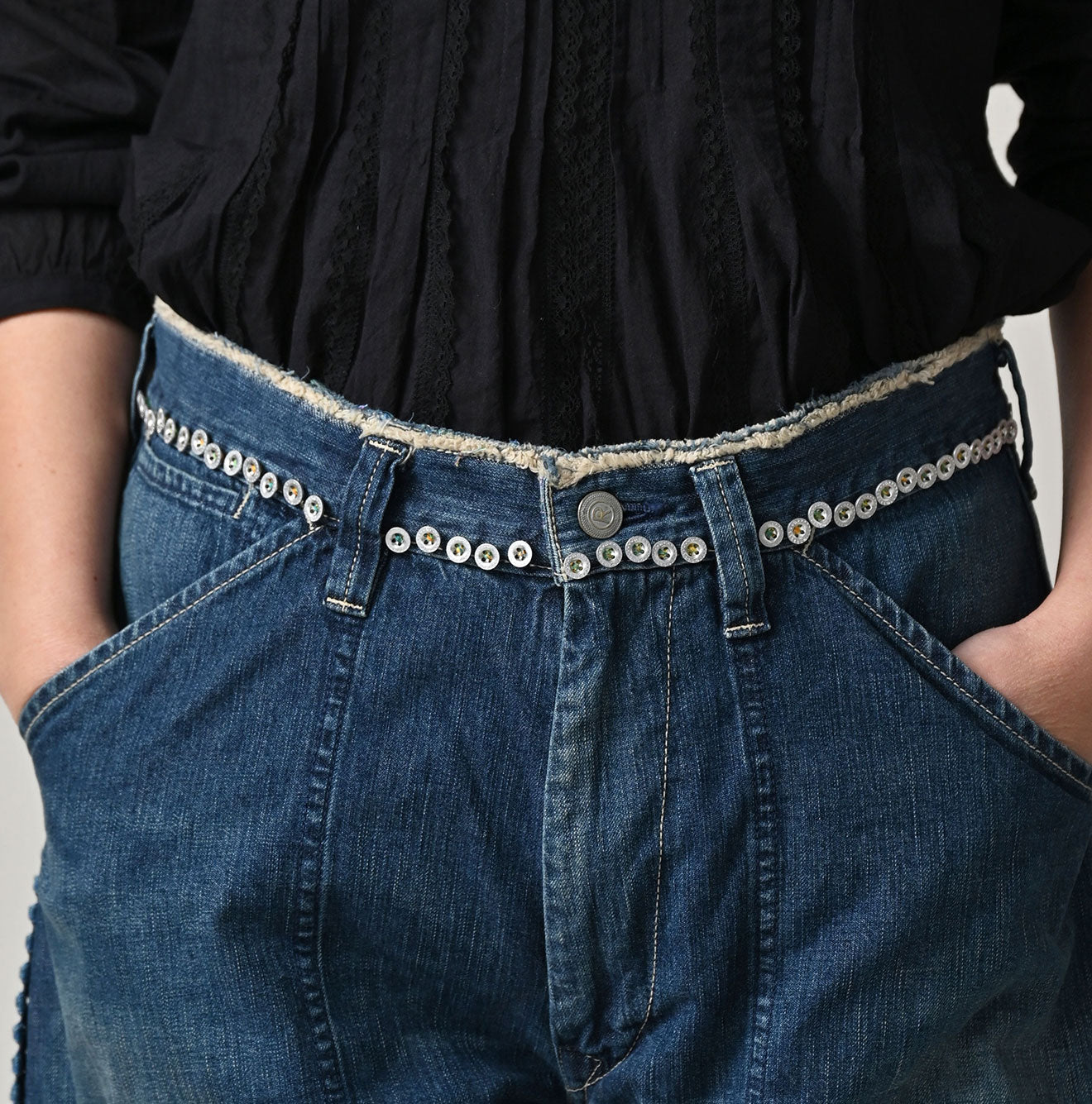 45R Mugihiko Denim 908 Appare Happy Sashiko Painter