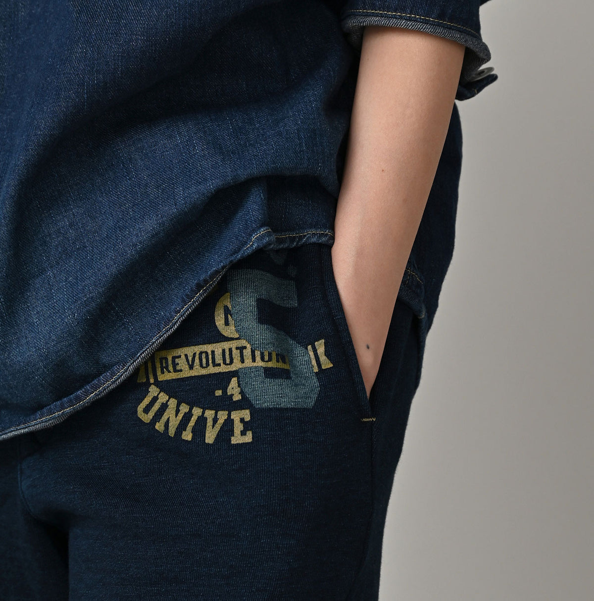 45R Indigo Heritage Cotton Fleece Sweat Pants