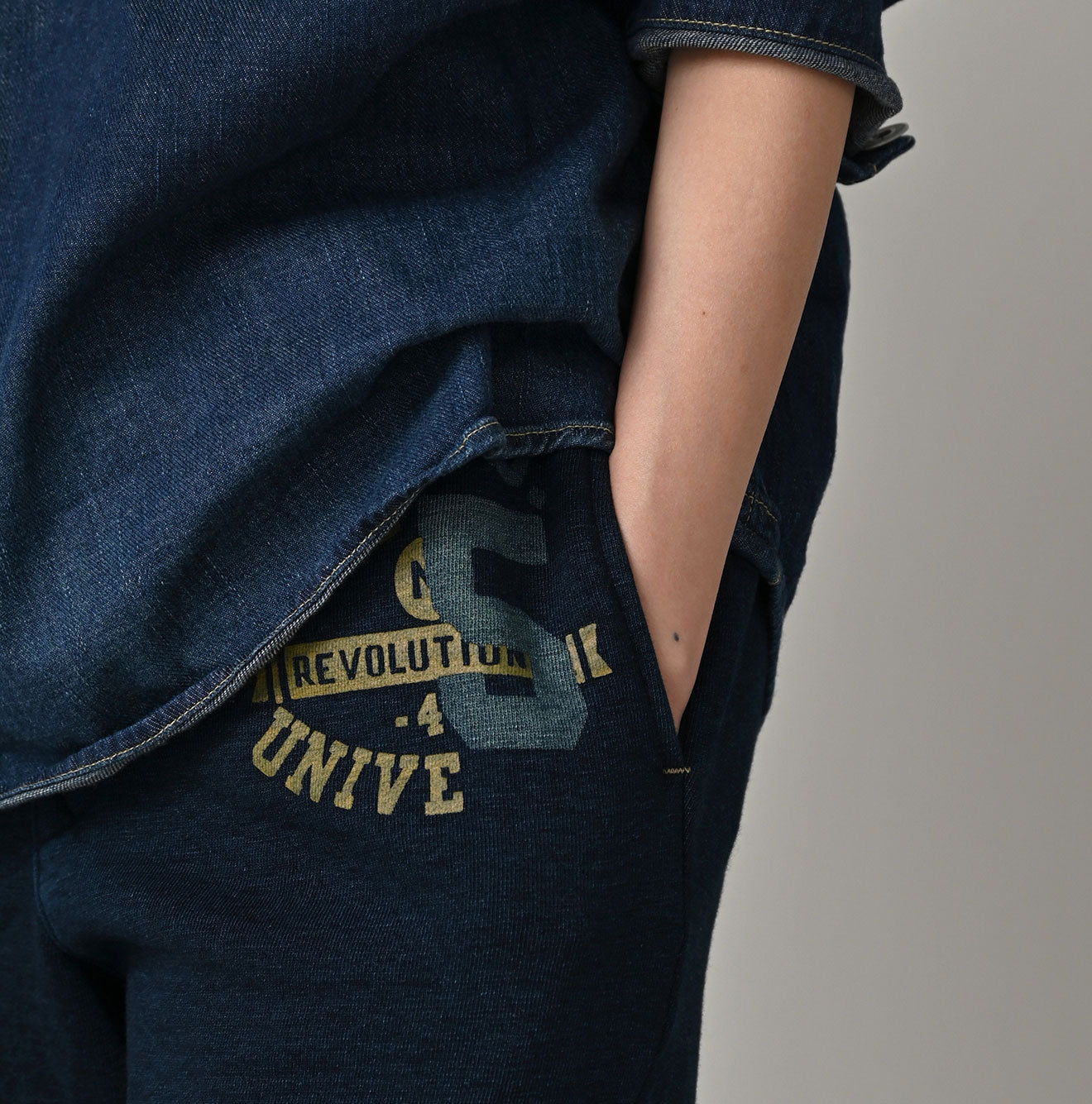 45R Indigo Heritage Cotton Fleece Sweat Pants