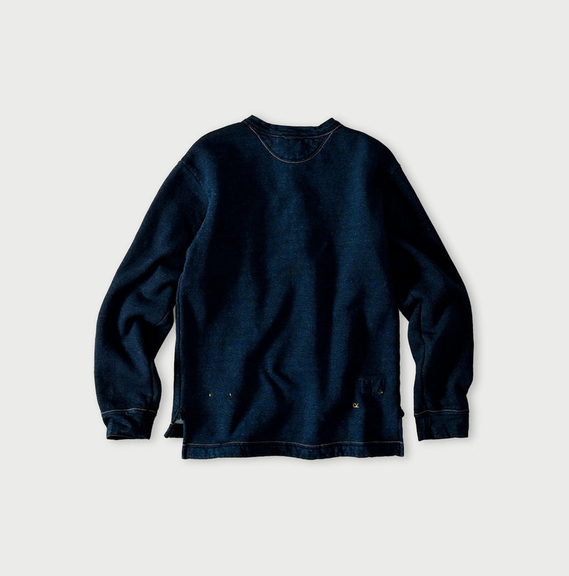 45R Indigo Cotton Fleece 908 Henley - Image 13