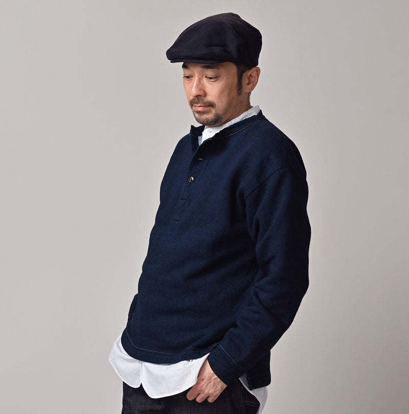 45R Indigo Cotton Fleece 908 Henley - Image 5