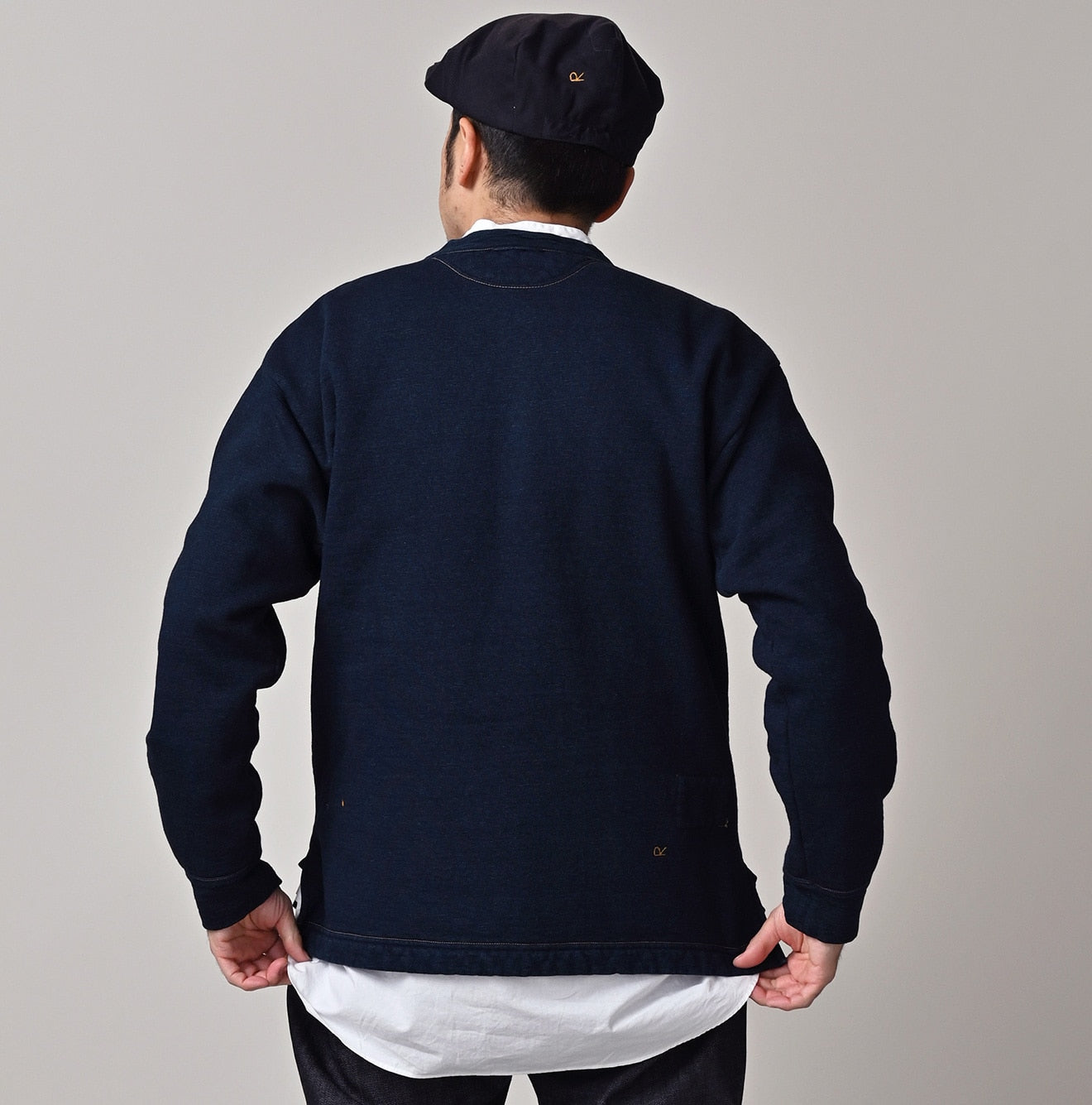 45R Indigo Cotton Fleece 908 Henley - Image 6