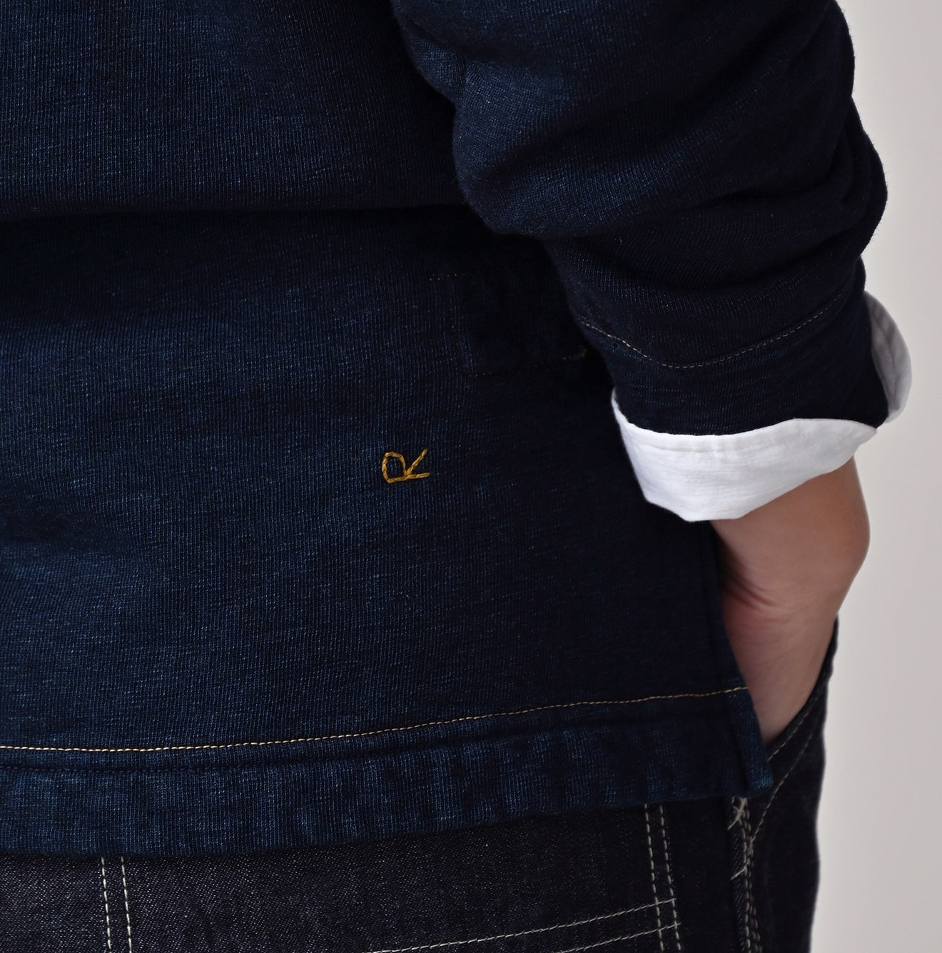 45R Indigo Cotton Fleece 908 Henley