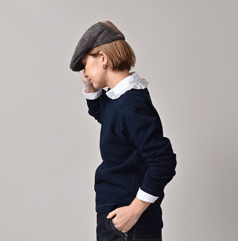 45R Indigo Cotton Fleece 908 Henley