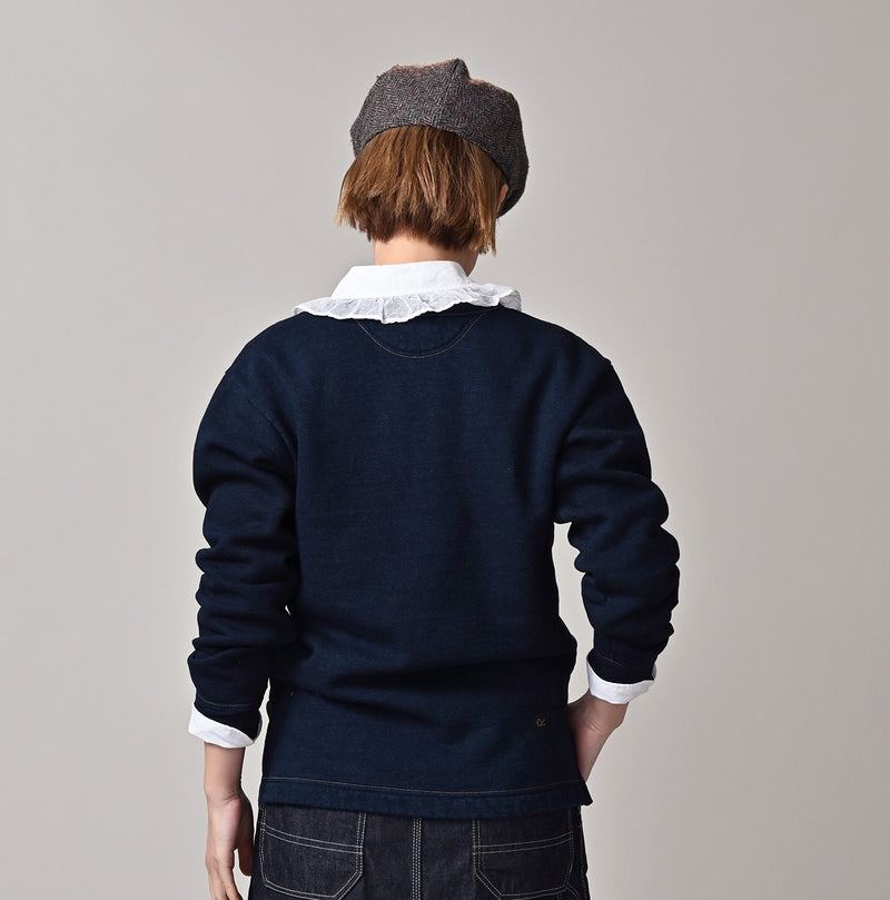 45R Indigo Cotton Fleece 908 Henley - Image 9