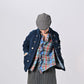 45R Indigo Cotton Fleece 908 8-knot Shawl Blouson