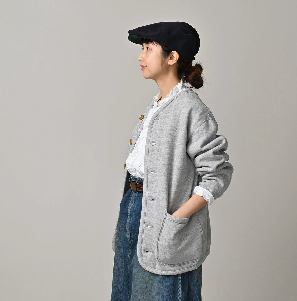 45R Heritage Cotton Fleece 908 Binder Cardigan (Top-dyed) - Image 5