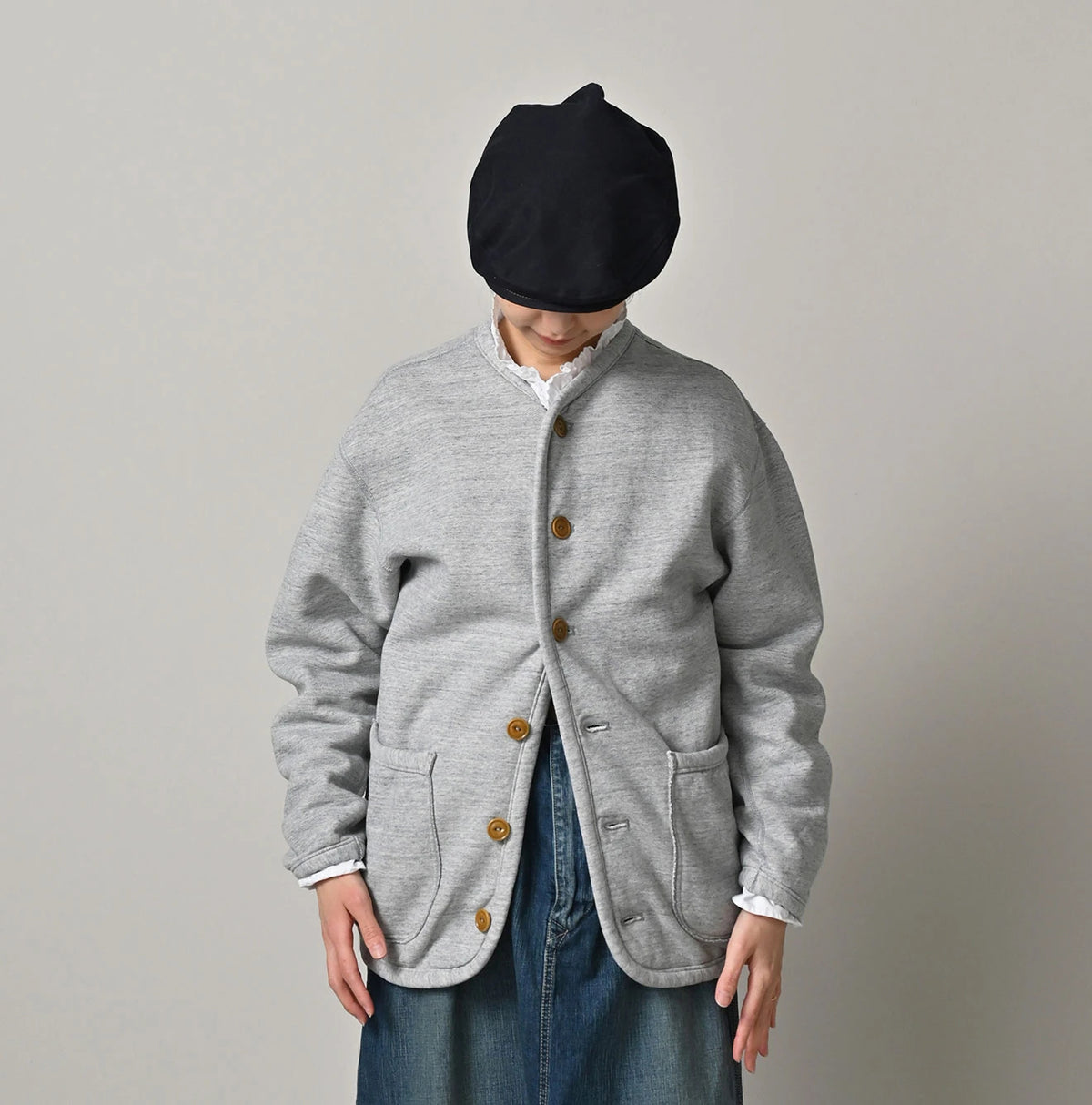 45R Heritage Cotton Fleece 908 Binder Cardigan (Top-dyed)