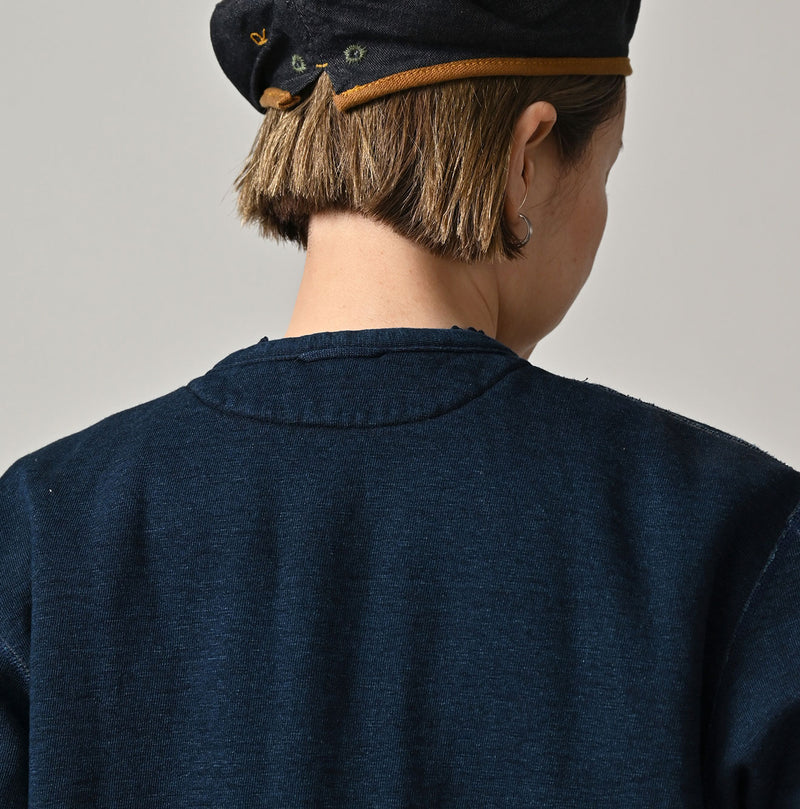 45R Indigo Heritage Cotton Fleece Binder Cardigan - Image 13