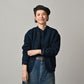 45R Indigo Heritage Cotton Fleece Binder Cardigan