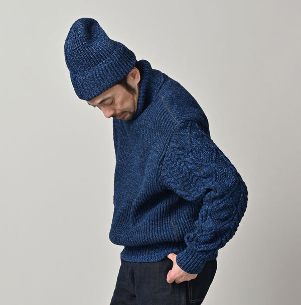 45R Indigo Tamatebako Turtleneck
