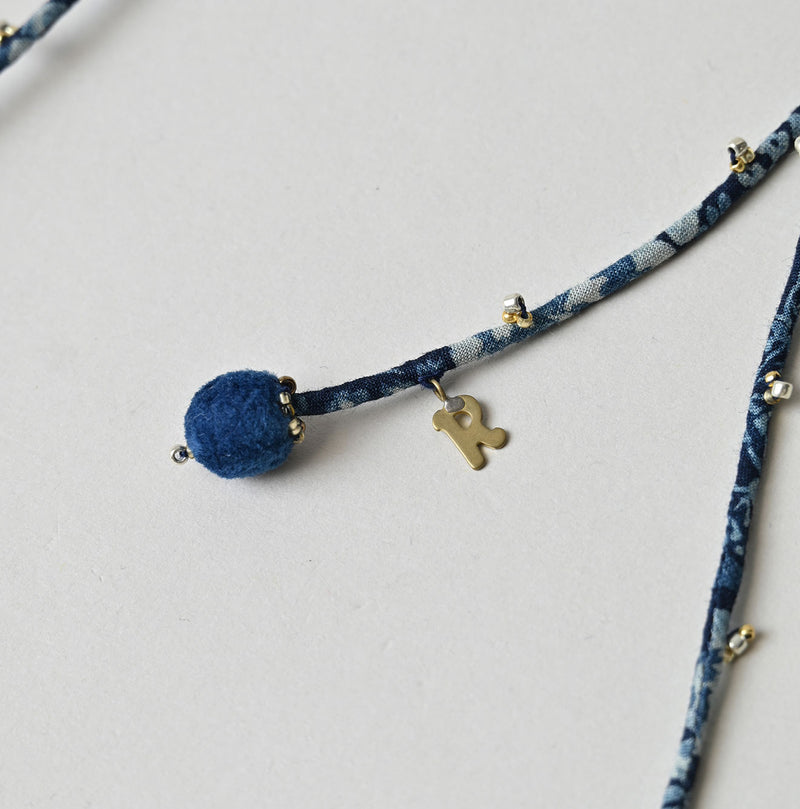 45R Ai Indigo Velvet Necklace
