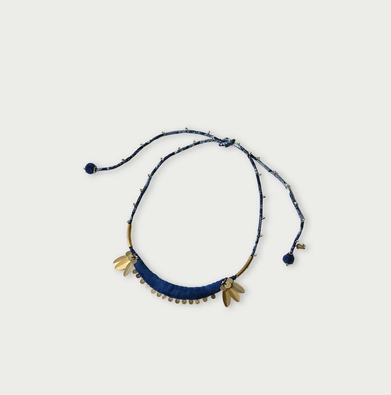 45R Ai Indigo Velvet Choker