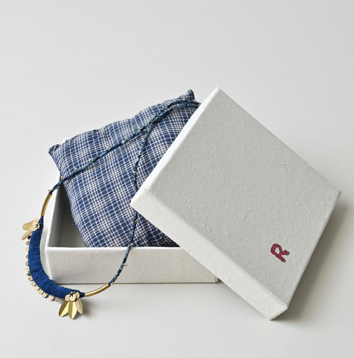 45R Ai Indigo Velvet Choker