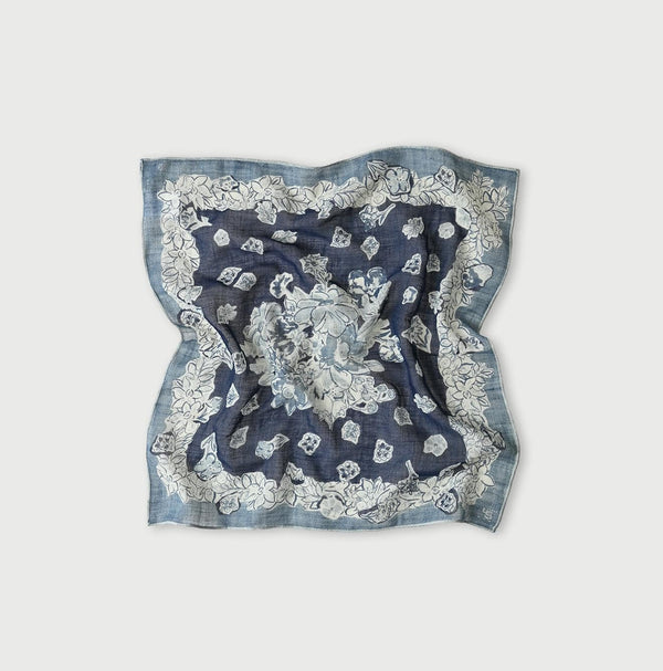45R Indigo Gauze Bouquet Bandana