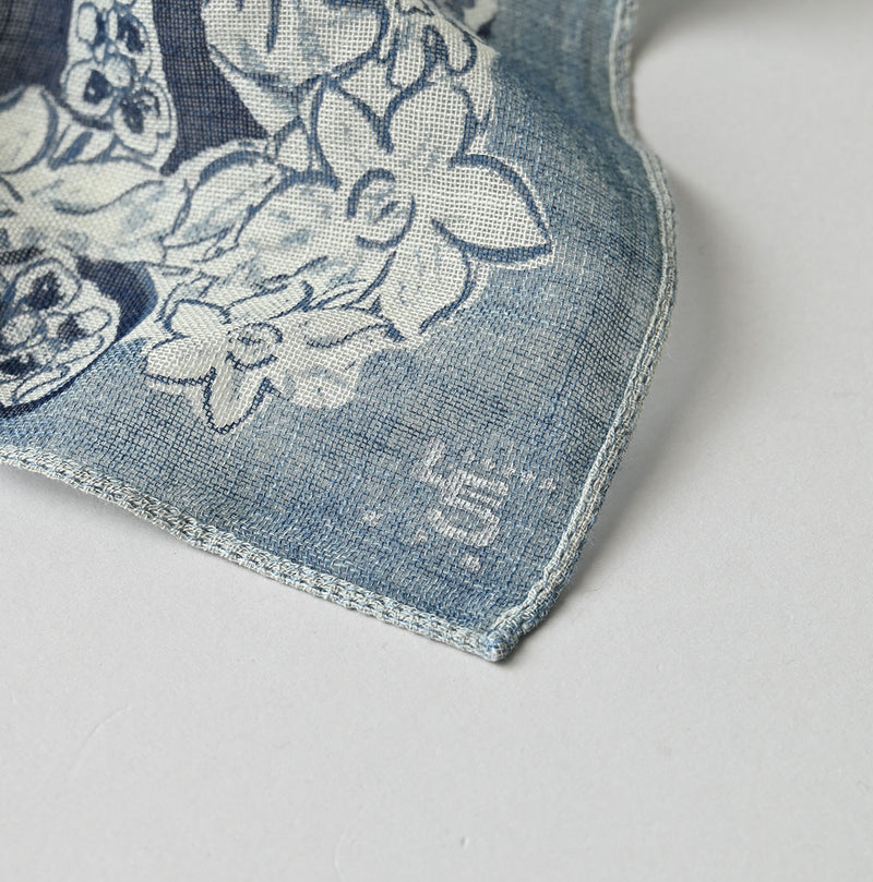 45R Indigo Gauze Bouquet Bandana - Image 4