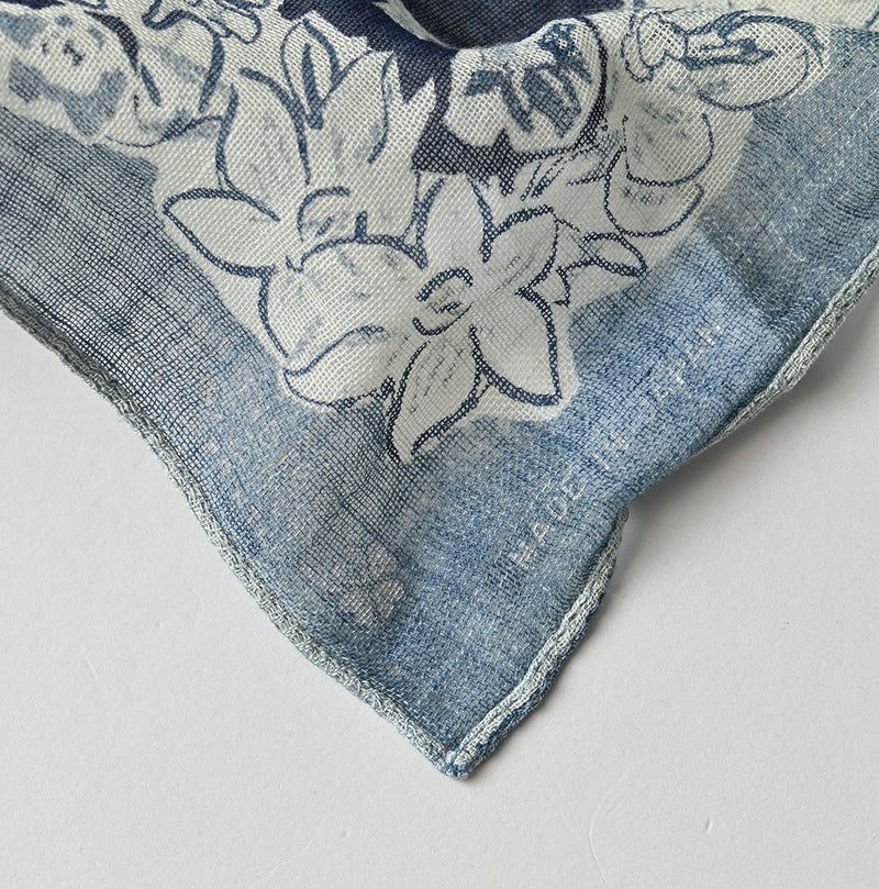 45R Indigo Gauze Bouquet Bandana - Image 3