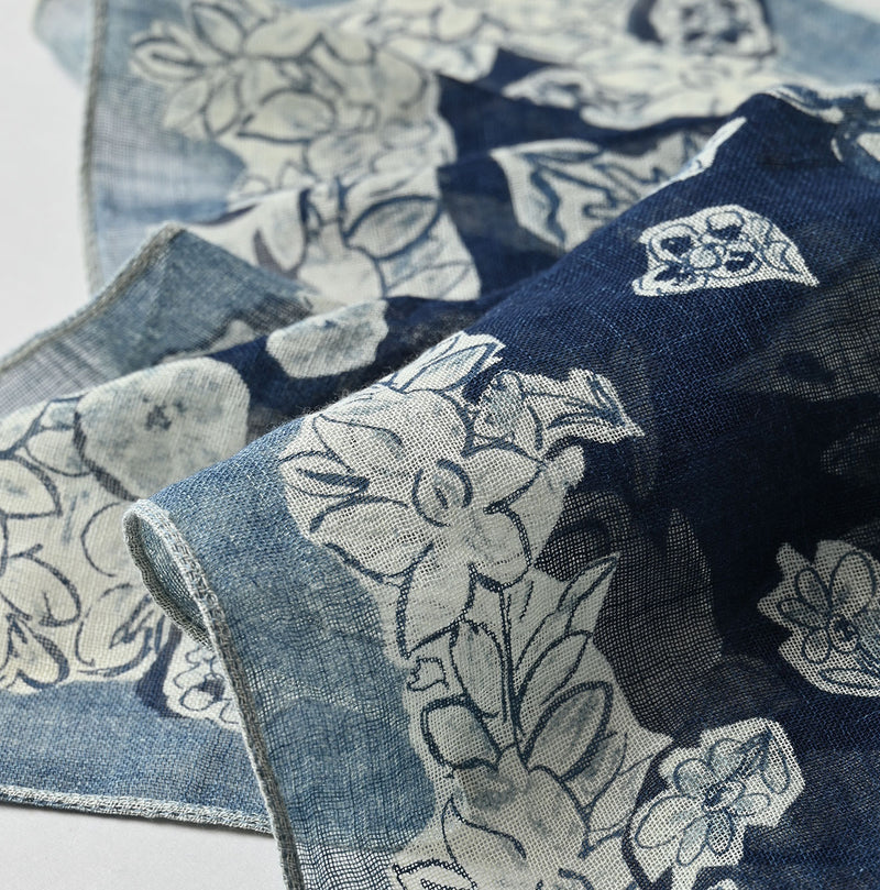 45R Indigo Gauze Bouquet Bandana - Image 2