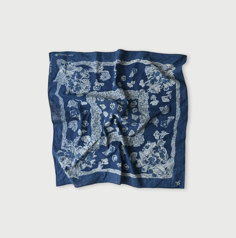 45R Indigo Twill Bouquet Big Bandana