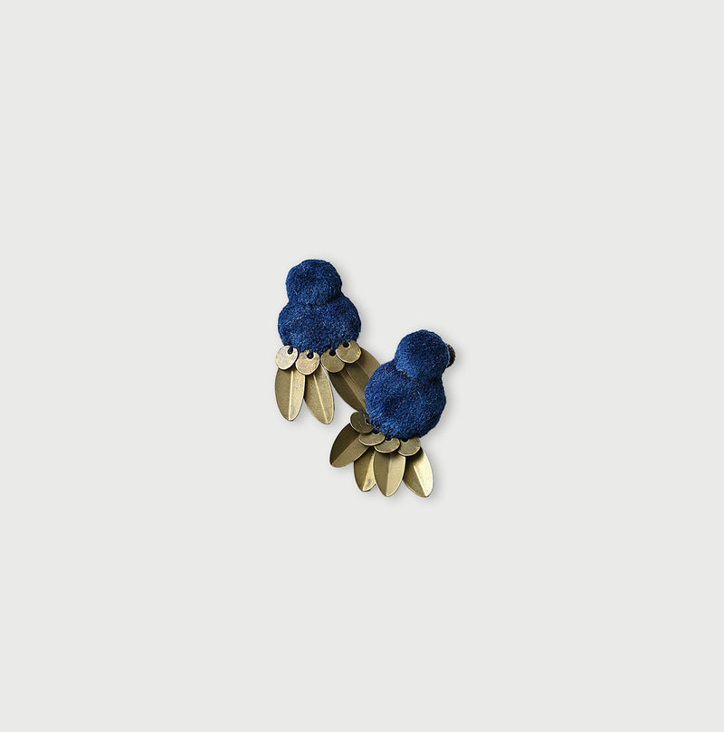 45R Ai Indigo Velvet Earrings