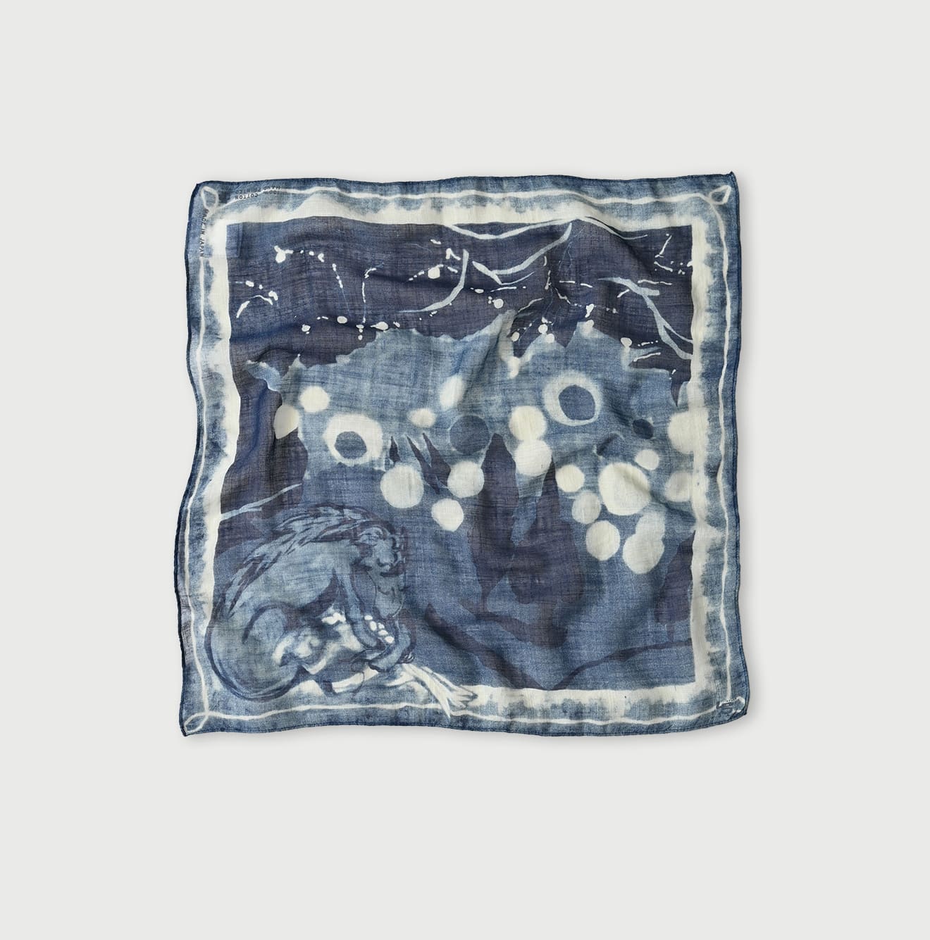 45R Indigo Gauze Twill Picture Book Bandana - Image 1
