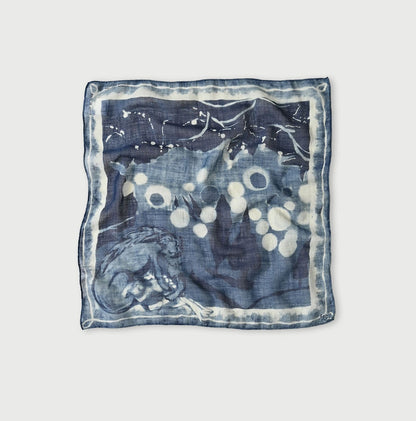 45R Indigo Gauze Twill Picture Book Bandana