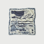 45R Indigo Gauze Twill Picture Book Bandana