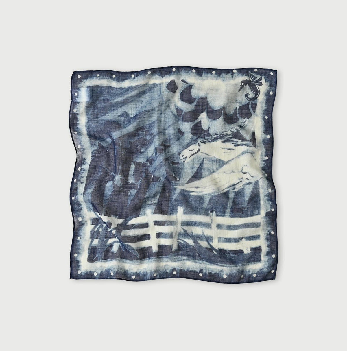 45R Indigo Gauze Twill Picture Book Bandana