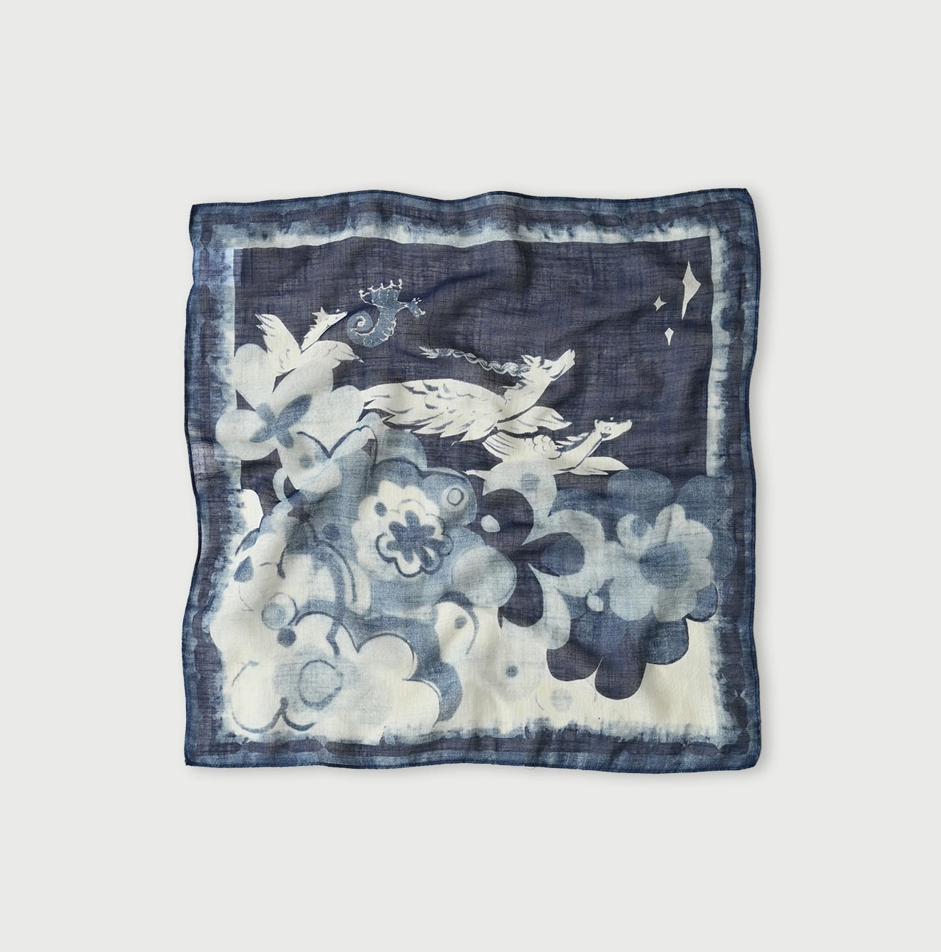 45R Indigo Gauze Twill Picture Book Bandana - Image 4