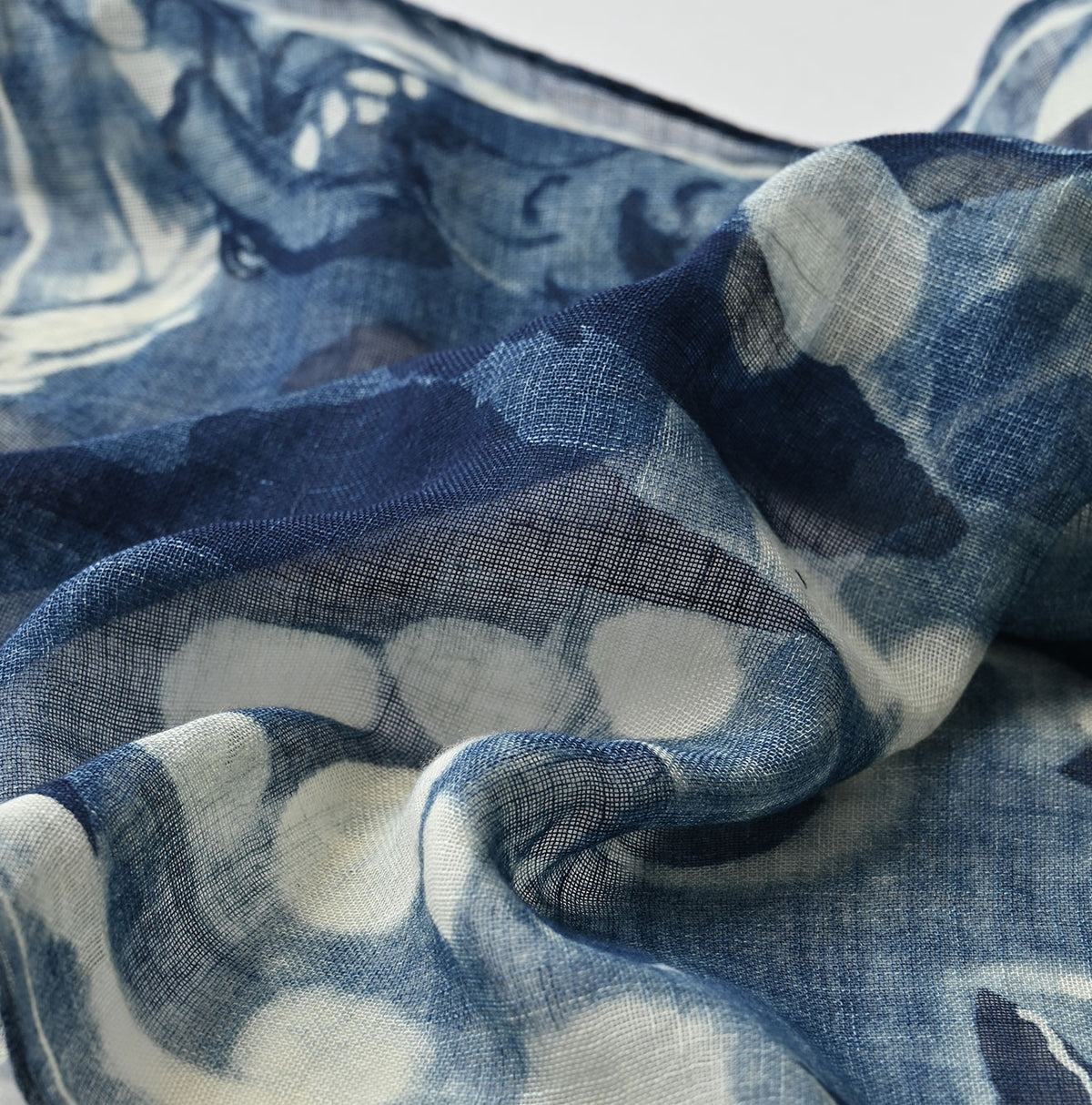 45R Indigo Gauze Twill Picture Book Bandana