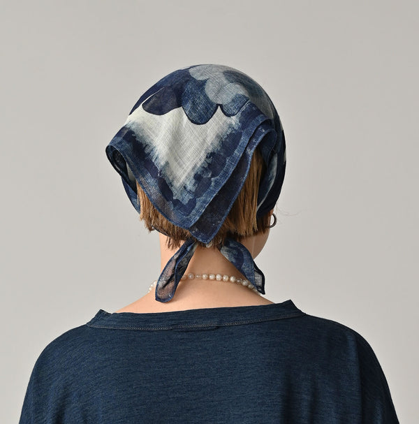 45R Indigo Gauze Twill Picture Book Bandana
