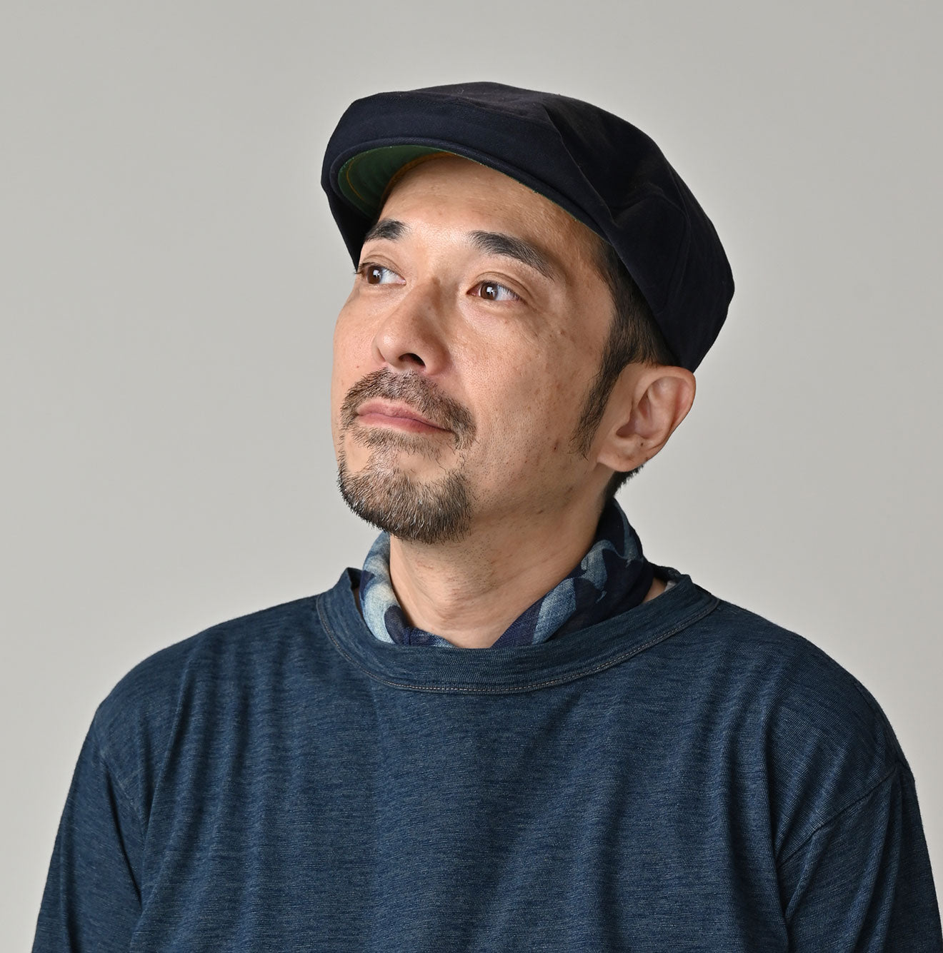 45R Indigo Gauze Twill Picture Book Bandana