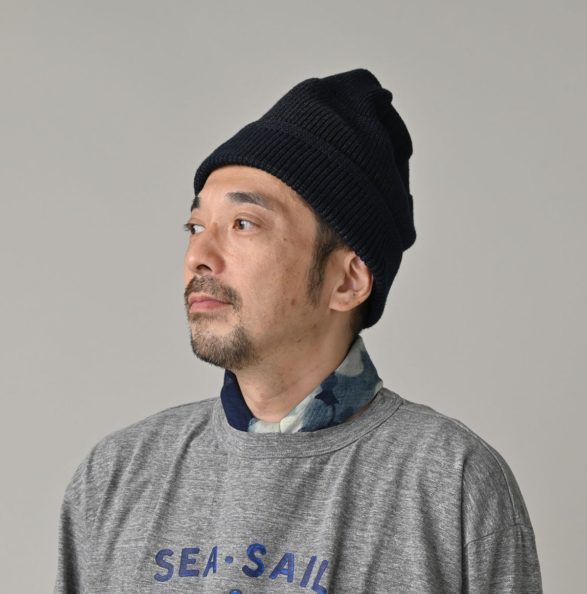 45R Indigo Gauze Twill Picture Book Bandana